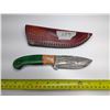 Image 1 : Green Handle Knife w/Sheath