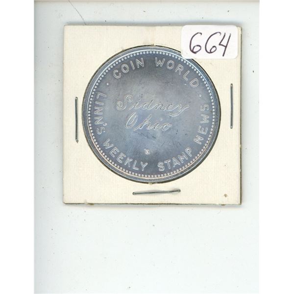 1971 Torex Token- Linn's Weekly Stamp News Sydney Ohio