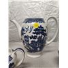 Image 3 : (3) Antique England Blue & White Set (Pitcher, Cream, & Cup)