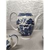 Image 4 : (3) Antique England Blue & White Set (Pitcher, Cream, & Cup)