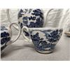 Image 6 : (3) Antique England Blue & White Set (Pitcher, Cream, & Cup)