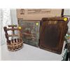 Image 1 : (2) Vintage Cutting Boards + Hand Crafted Wooden Decoration