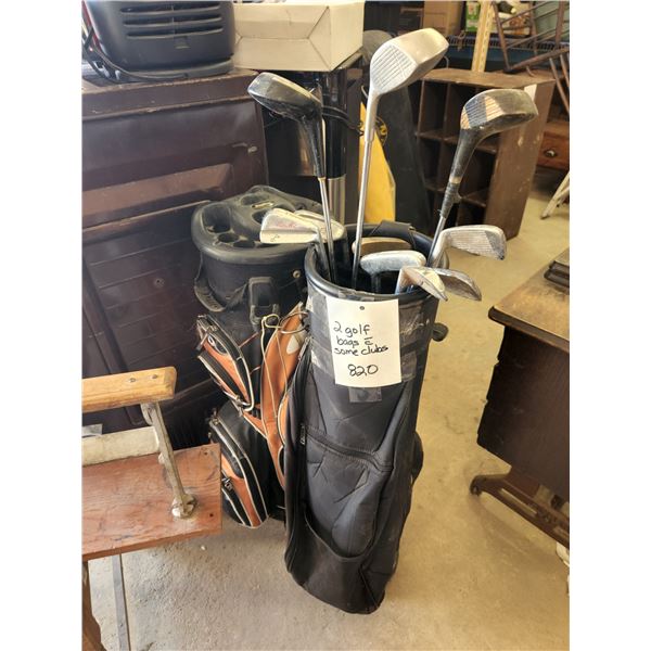 (2) Golfclub Bags W/ Some Clubs