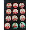 Image 1 : Montreal Canadians Sherriff Metal Frame Hockey Coins set of 12 - #58 Jaques Plante has slight bend