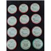 Image 2 : Montreal Canadians Sherriff Metal Frame Hockey Coins set of 12 - #58 Jaques Plante has slight bend