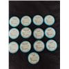 Image 2 : Toronto Maple Leafs Sherriff Metal Frame Hockey Coins - set of 13