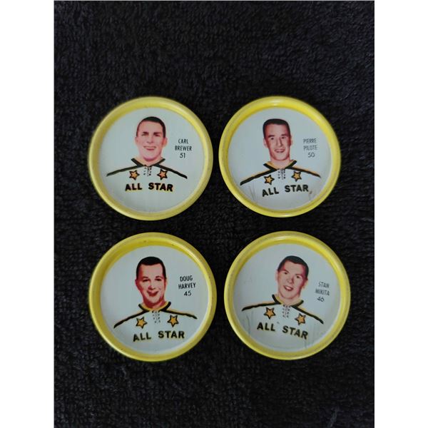 All Star Sherriff Metal Frame Hockey coins - set of 4