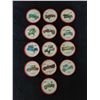 Image 1 : Set of 13 Jello red plastic frame car coins