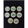 Image 1 : Set of 8 Jello white plastic frame car coins