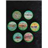 Image 1 : Set of 7 Jello green plastic frame aircraft coins