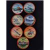 Image 1 : Set of 7 Jello orange plastic frame aircraft coins