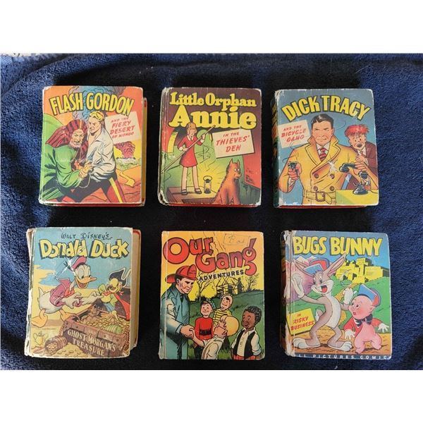 Set of 6 hardcover comic books-writing inside front cover of all books and loose bindings