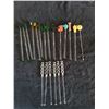 20 glass and plastic party stir sticks