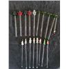 18 glass and plastic party stir sticks