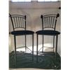 set of two tall island chairs - blackvelvet on painted metal