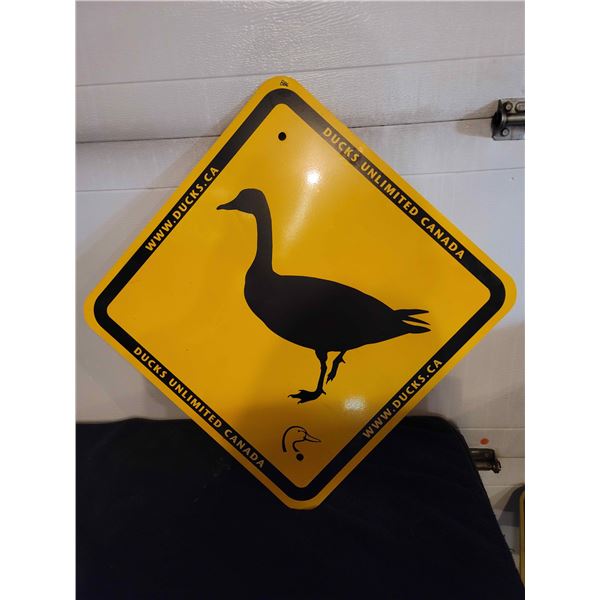 Ducks Unlimited duck crossing metal sign