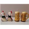 Image 1 : 2 sets vintage salt and pepper shakers christmas elves and beer mugs