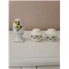 Image 1 : 2 sets vintage salt and pepper shakers daffodil egg/base and floral print