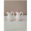 Image 2 : 2 sets vintage salt and pepper shakers large white pitchers and small white pitchers