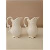 Image 3 : 2 sets vintage salt and pepper shakers large white pitchers and small white pitchers