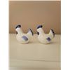 Image 2 : 2 sets vintage salt and pepper shakers green cat/dog pair and white/blue hens