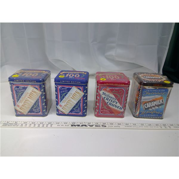 4 Assorted Tins - Jersey Milk, Crispy Crunch, and Caramilk