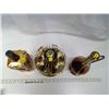 Image 3 : Amber Glass Liquor Bottle - Set of 3 w/ Shot Glasses