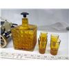 Image 3 : Ford 1915 Amber Glass Liquor Bottle and Shot Glass Set