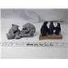 2 Animal Sculptures Bear Cubs (Mt. St. Helen's Sculptures) and Penguins