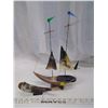 Image 1 : Fish and Sailboat Cattle Horn Sculptures