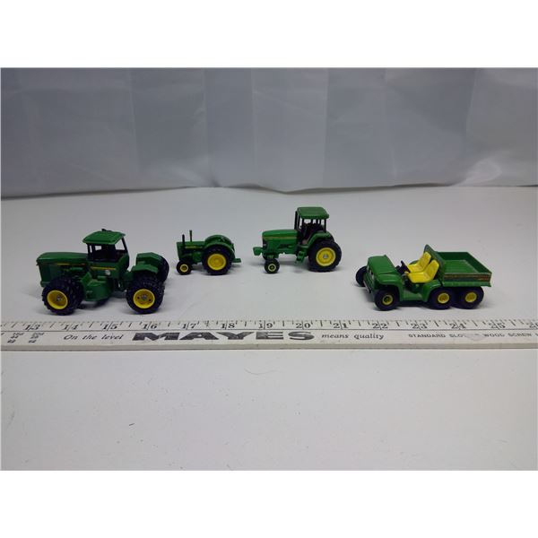 4 Diecast John Deere Model Vehicles - 3 Tractors and Gator