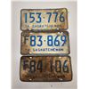 Image 1 : (3)Plates: F83-869 76-Sask, 153-776 76-Sask, F84-106 76-Sask