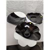 Image 1 : (3) Large Black & White Flower Shaped Bowls -One Has Crack