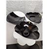 Image 2 : (3) Large Black & White Flower Shaped Bowls -One Has Crack