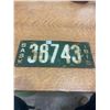 Image 1 : 1918 Sask Licenses Plate "Rare"