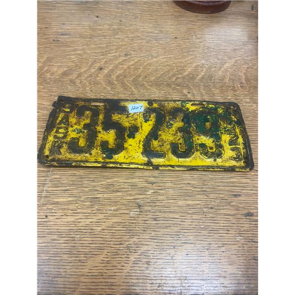 1923 Sask Licenses Plate
