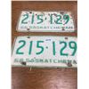 Image 1 : Pair of 1966 Sask Licenses Plates