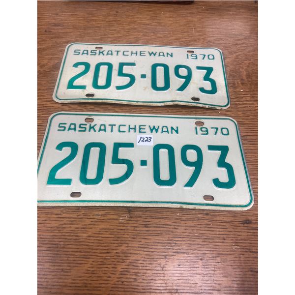 Pair of 1970 Sask Licenses Plates