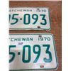 Image 3 : Pair of 1970 Sask Licenses Plates