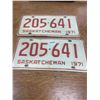 Image 1 : Pair of 1971 Sask Licenses Plates