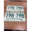 Image 1 : Pair of 1974 Sask Licenses Plates