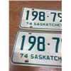 Image 2 : Pair of 1974 Sask Licenses Plates