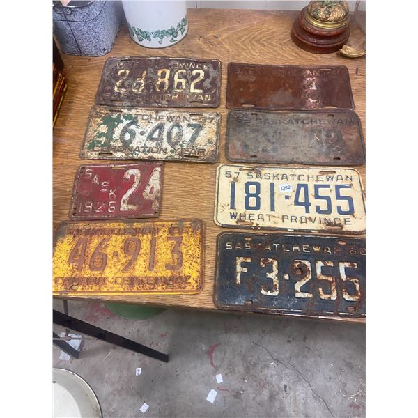 Lot of Sask Licenses Plates: 30,40,50,60's