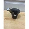Image 1 : Mortar + Pestle - Cast & Brass 4 1/4 H x 5" Wide (Has Chips)