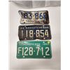 Image 1 : (3)Plates: F128-712 1969-Sask, F83-868 76-Sask, 118-854 62-Sask