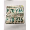 Image 1 : (2)Matching Plates: F70-936 1970-Sask