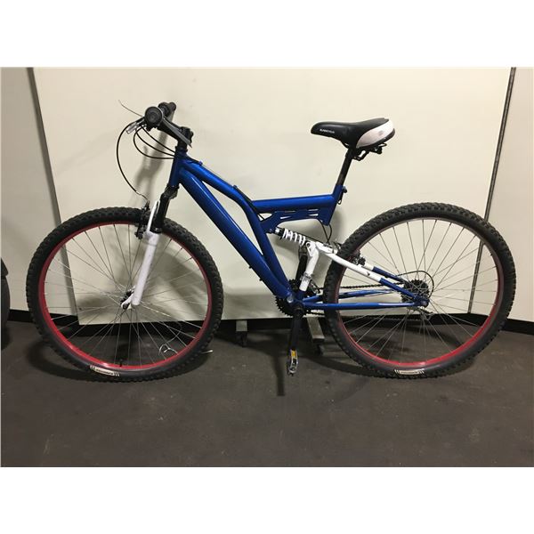 NO NAME BLUE 21 SPEED FULL SUSPENSION MOUNTAIN BIKE