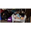 Image 1 : BAG OF ASSORTED HAND TOOLS, BOX OF ASSORTED COLOURED GEL PENS, UNIPOSCA ARTIST MARKERS, BIN OF