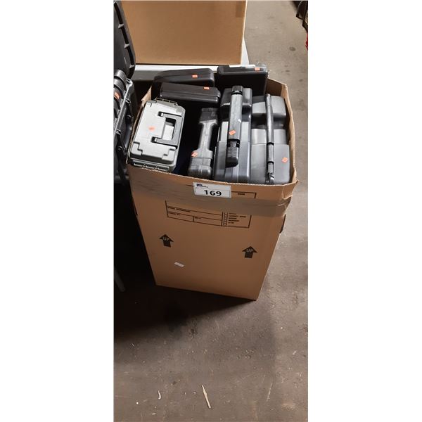 BOX OF ASSORTED PISTOL CARRY CASES AND AMMUNITION CARRY CASES