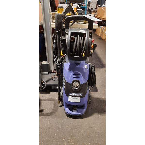 SIMONIZ 2000PSI MOBILE ELECTRIC POWER WASHER WITH HOSE, HOSE REEL AND WAND